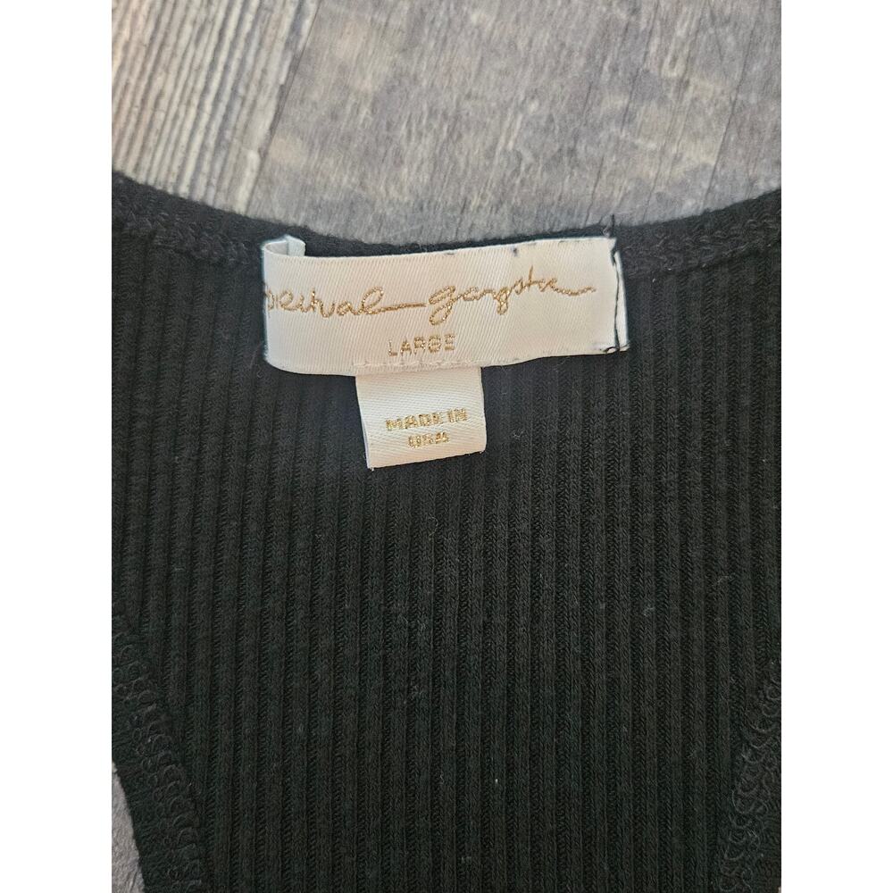 Spiritual gangster black ribbed jumpsuit body suit racer back large bodycon - Picture 3 of 6